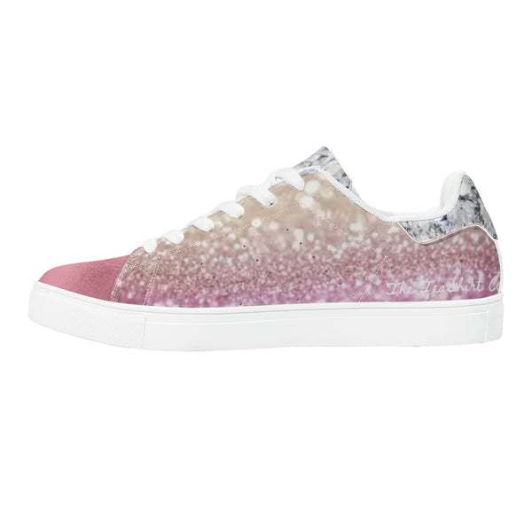 Pretty In Pink Low-Top Leather Sneakers