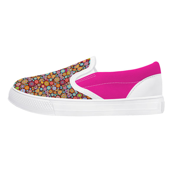 Pink n Flower dots Kids Slip-on shoes