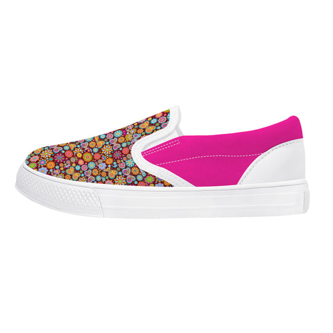 Pink n Flower dots Kids Slip-on shoes