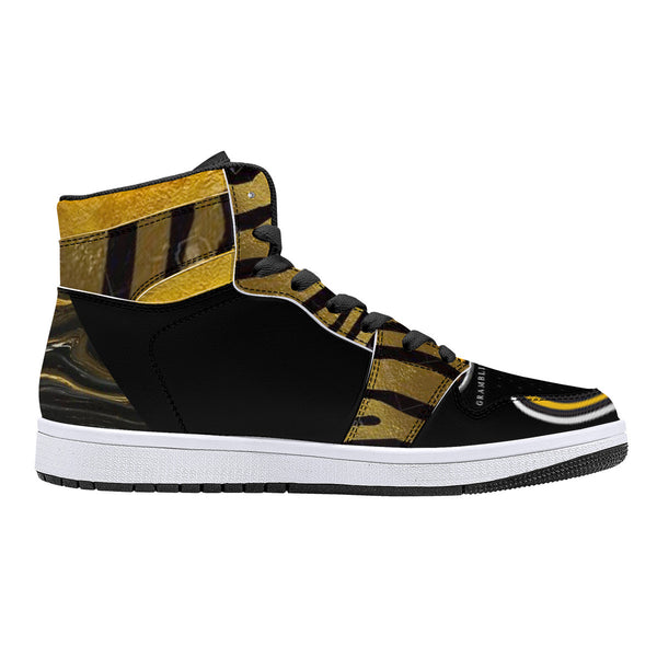 Grambling University High-Top Leather Sneakers - Black