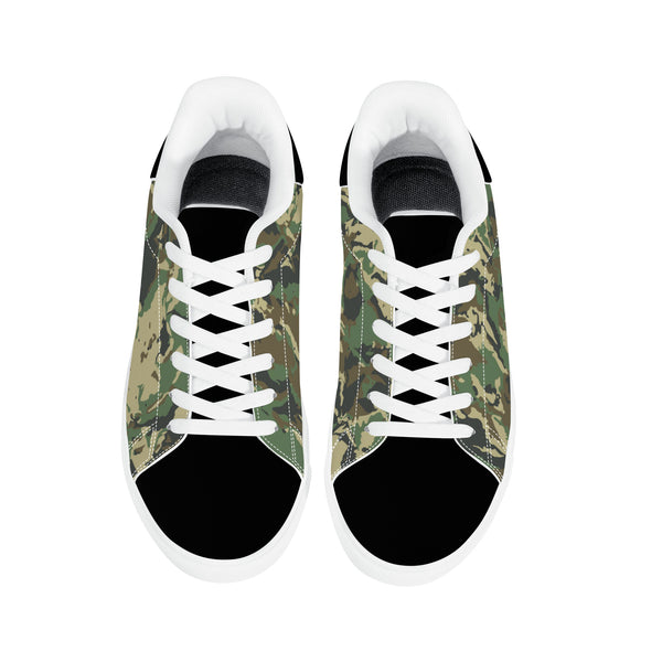 Black Glow Low-Top Leather Sneakers