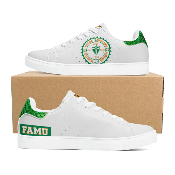 FAMU Low-Top Leather Sneakers - White