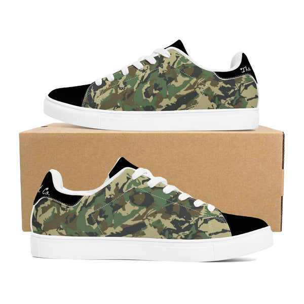 Black Glow Low-Top Leather Sneakers