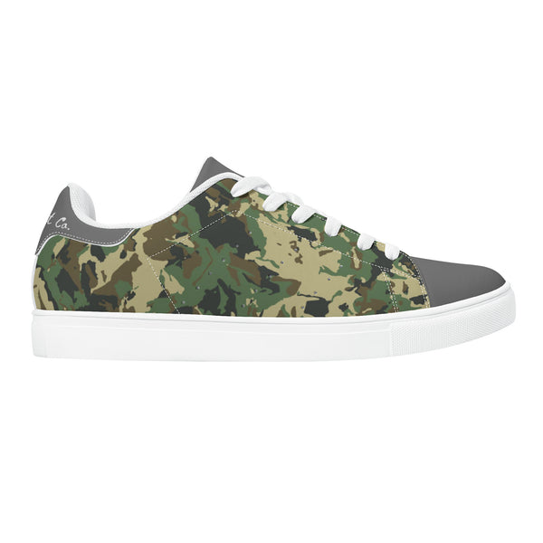 Gray Glow Low-Top Leather Sneakers