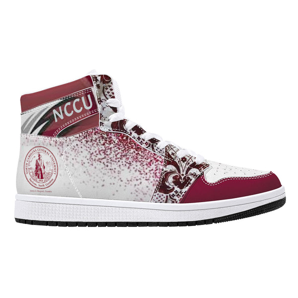 NCCU High-Top Leather Sneakers - White