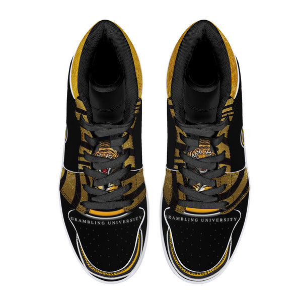 Grambling University High-Top Leather Sneakers - Black