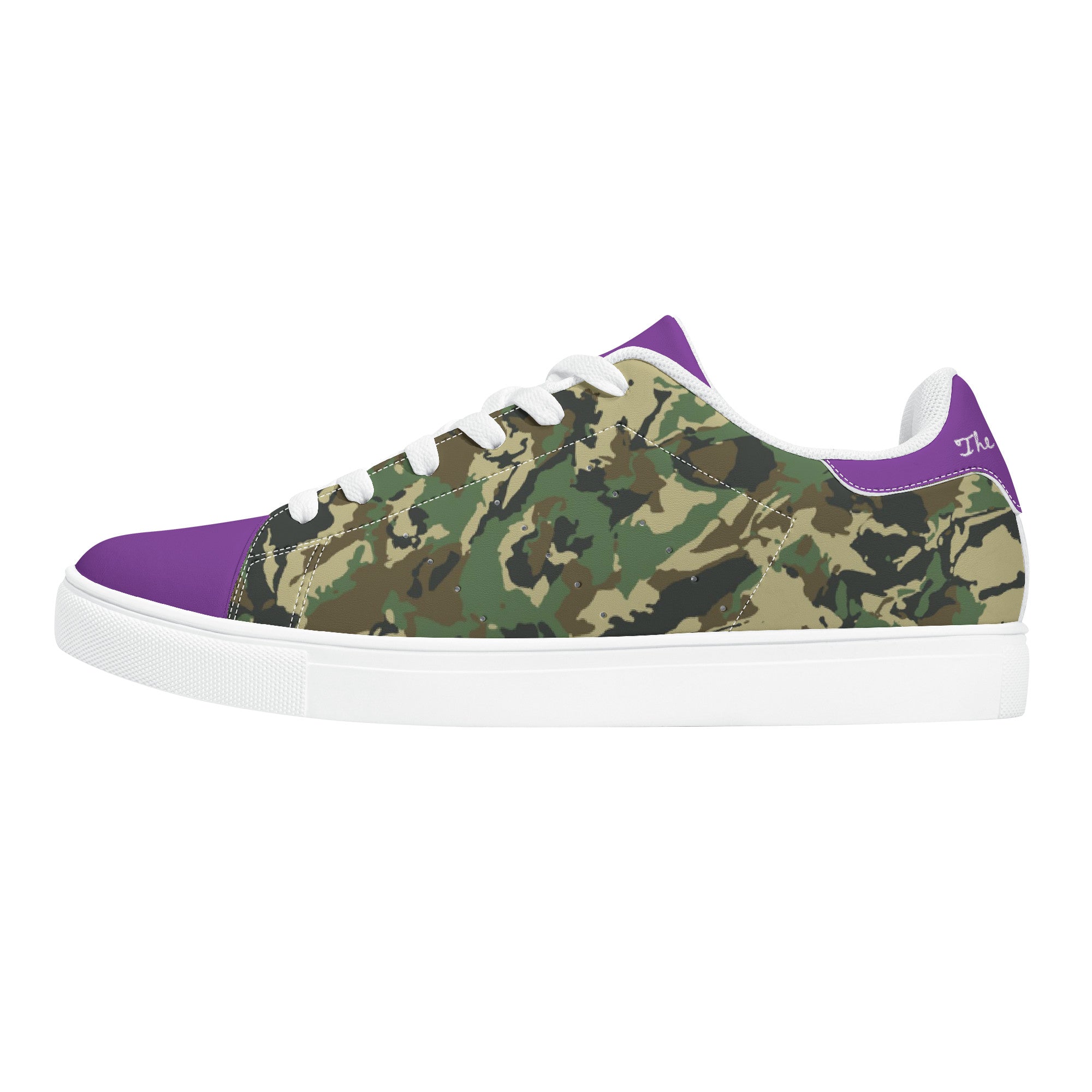 Purple Glow Low-Top Leather Sneakers