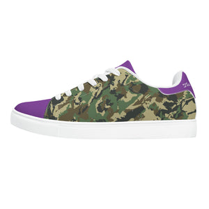 Purple Glow Low-Top Leather Sneakers