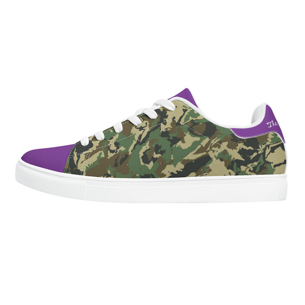 Purple Glow Low-Top Leather Sneakers