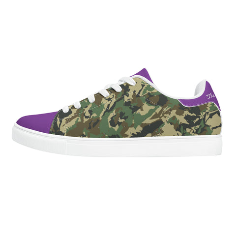 Purple Glow Low-Top Leather Sneakers