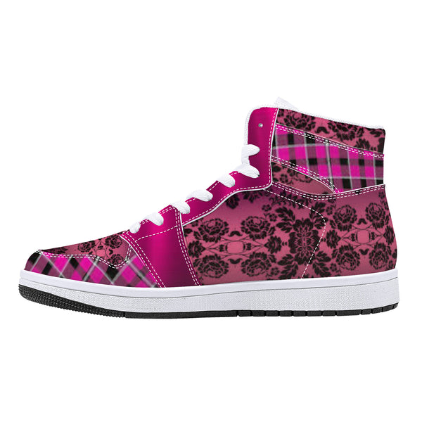 Pink Uniform High-Top Leather Sneakers