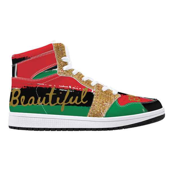 Beautiful Black Genes High-Top Leather Sneakers