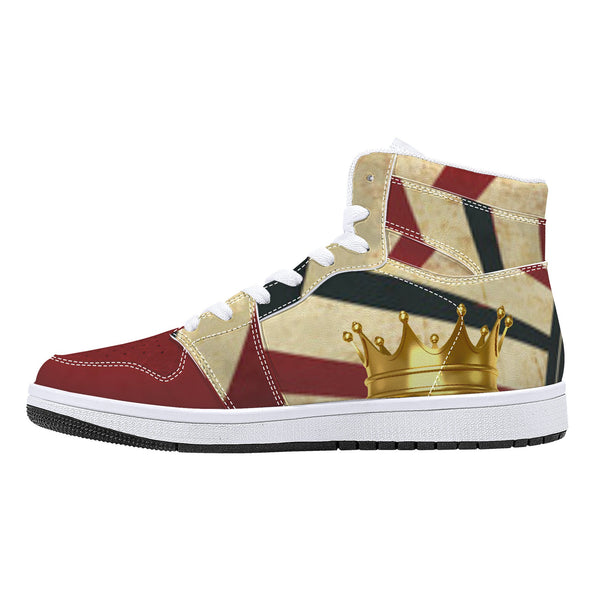 D16 High-Top Leather Sneakers - White