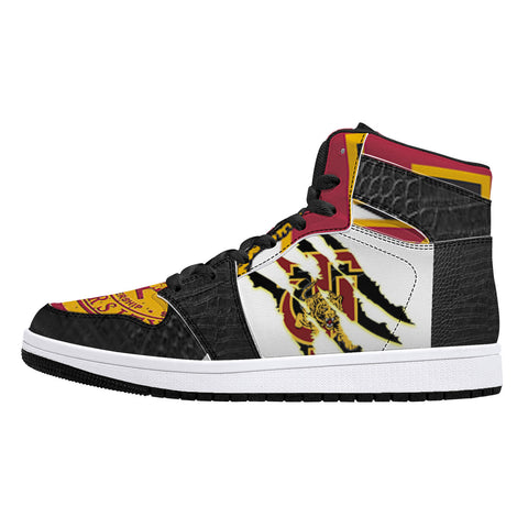 Tuskegee  Univ. High-Top Leather Sneakers - Black