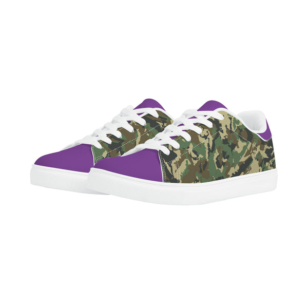 Purple Glow Low-Top Leather Sneakers