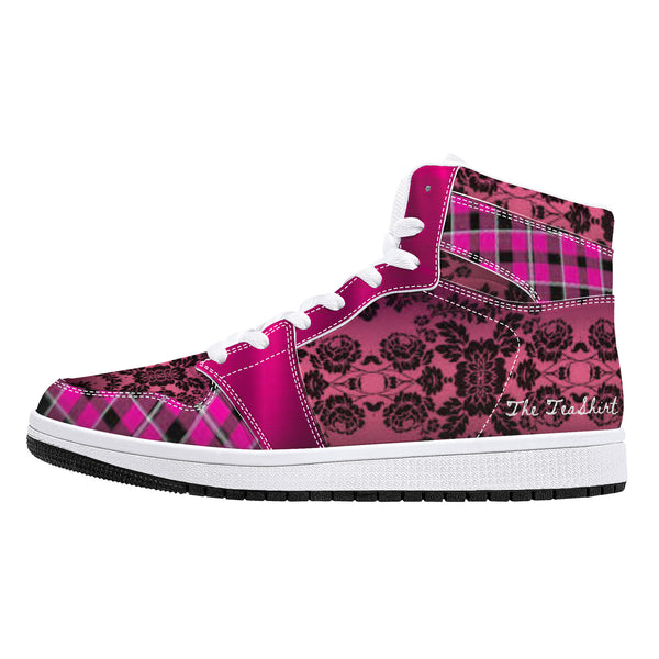 Pink Uniform High-Top Leather Sneakers