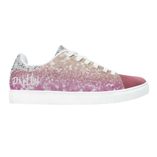 Pretty In Pink Low-Top Leather Sneakers