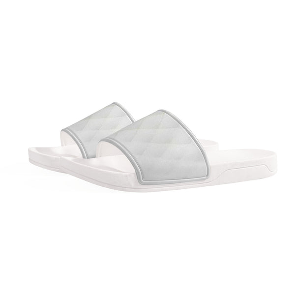 White Fluff Slide Sandals - White