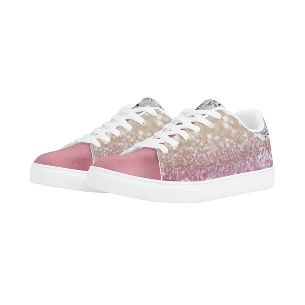 Pretty In Pink Low-Top Leather Sneakers