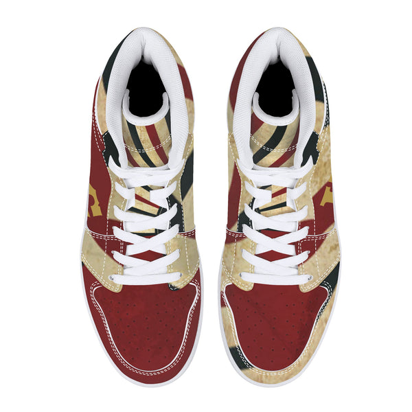 D16 High-Top Leather Sneakers - White