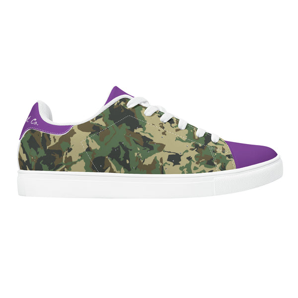 Purple Glow Low-Top Leather Sneakers