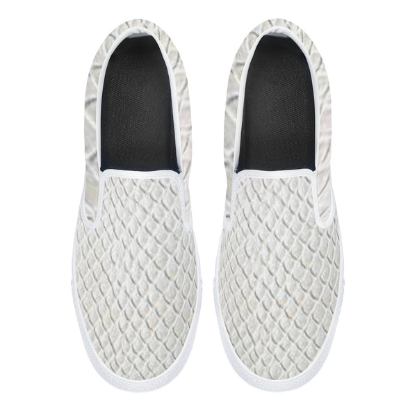 White Fluff Slip-on Shoes