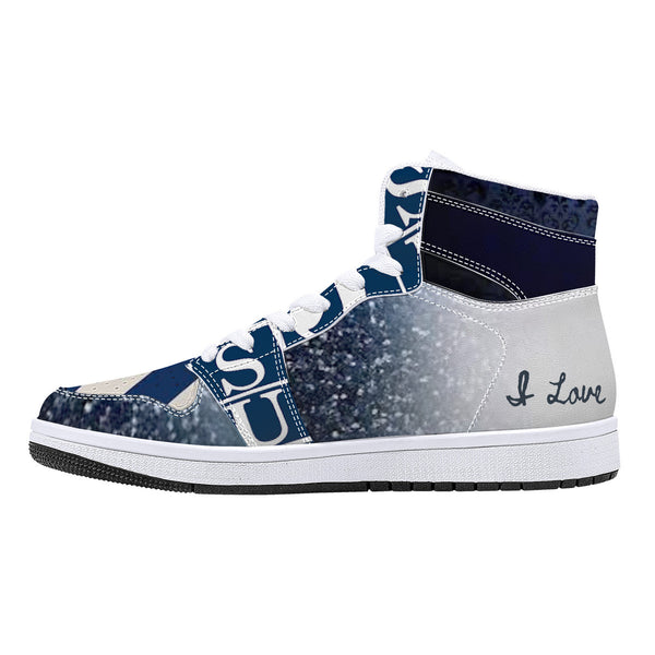 JSU High-Top Leather Sneakers - White
