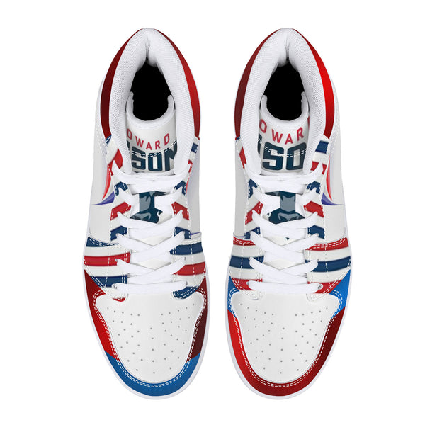 Howard University High-Top Leather Sneakers - White