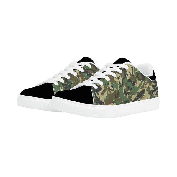 Black Glow Low-Top Leather Sneakers