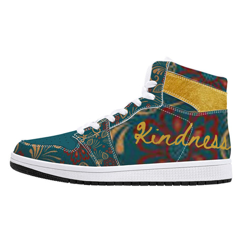 Love & Kindness I High-Top Leather Sneakers - White