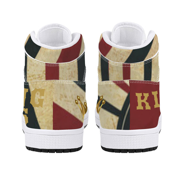 D16 High-Top Leather Sneakers - White
