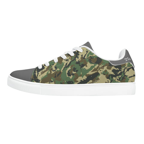 Gray Glow Low-Top Leather Sneakers