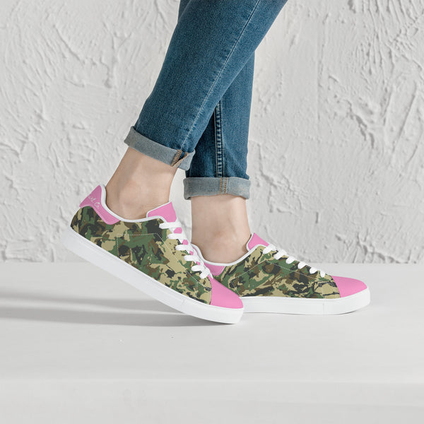 Pink Glow Low-Top Leather Sneakers